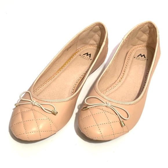 Blush Quilted Bow Ballet Flats, “Yulia” 7.5 - Picture 2 of 6